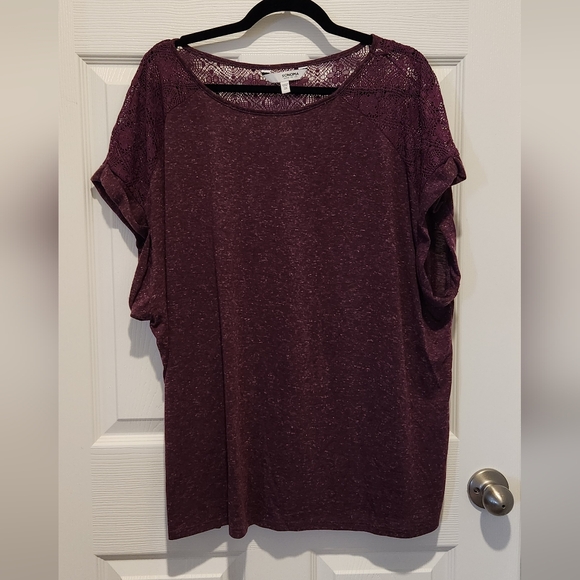 Sonoma Tops - Sonoma Women's Burgundy Lace Sleeve Blouse